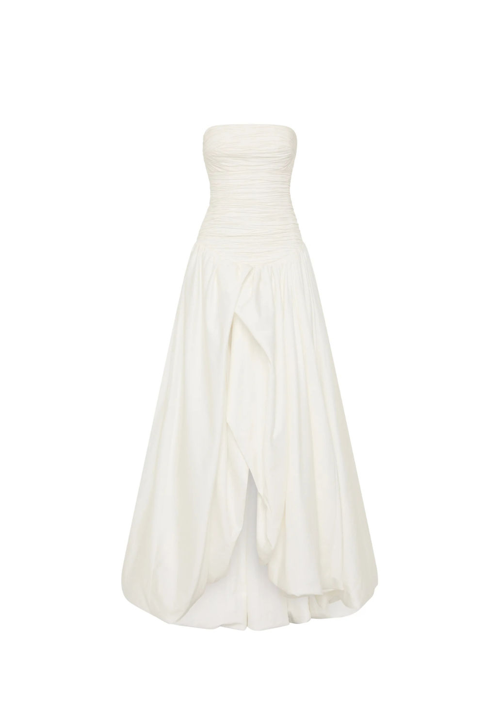 NANCY BUBBLE HEM IVORY MAXI DRESS