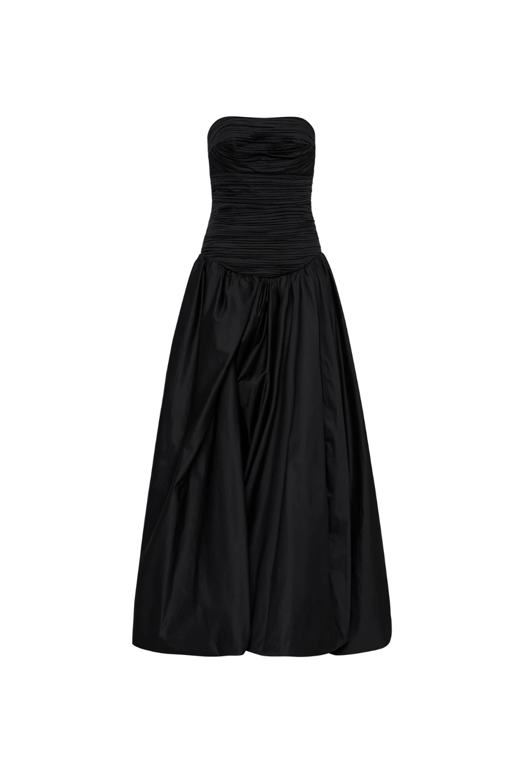NANCY BUBBLE HEM MAXI DRESS BLACK COCKTAIL