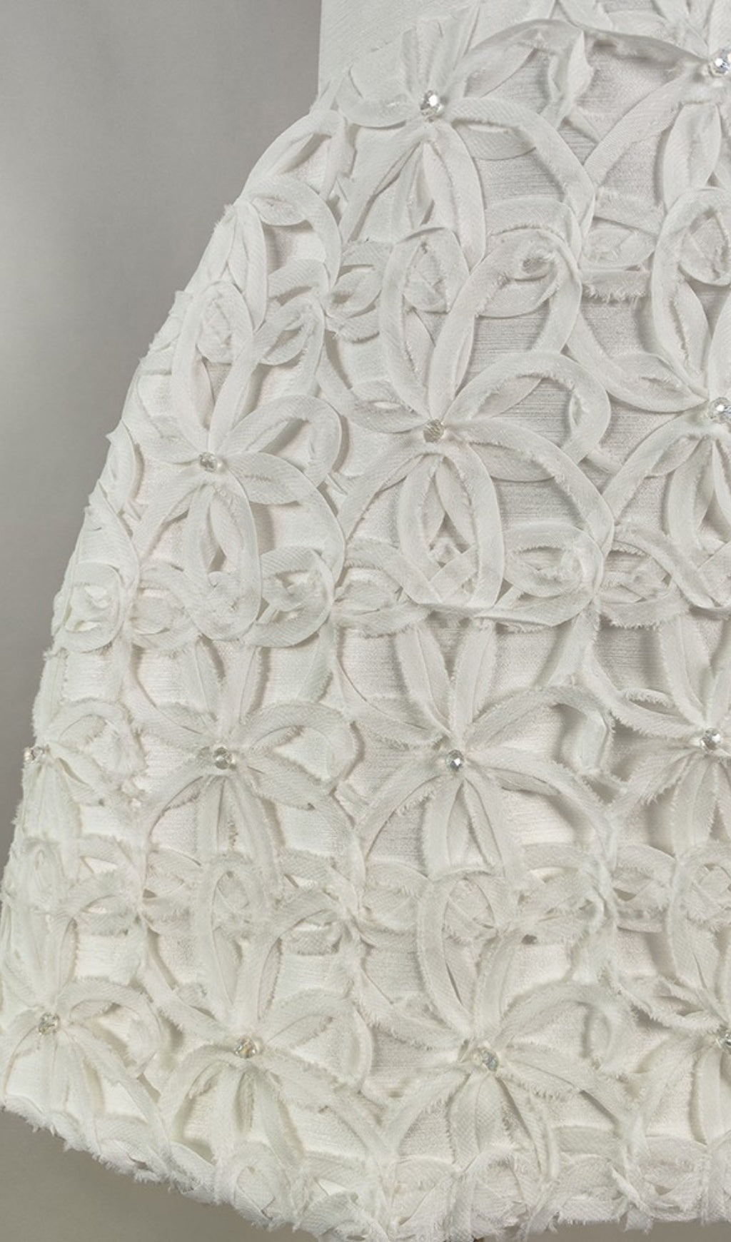 WHITE EMBELLISHED STRAPLESS MINI PARTY DRESS