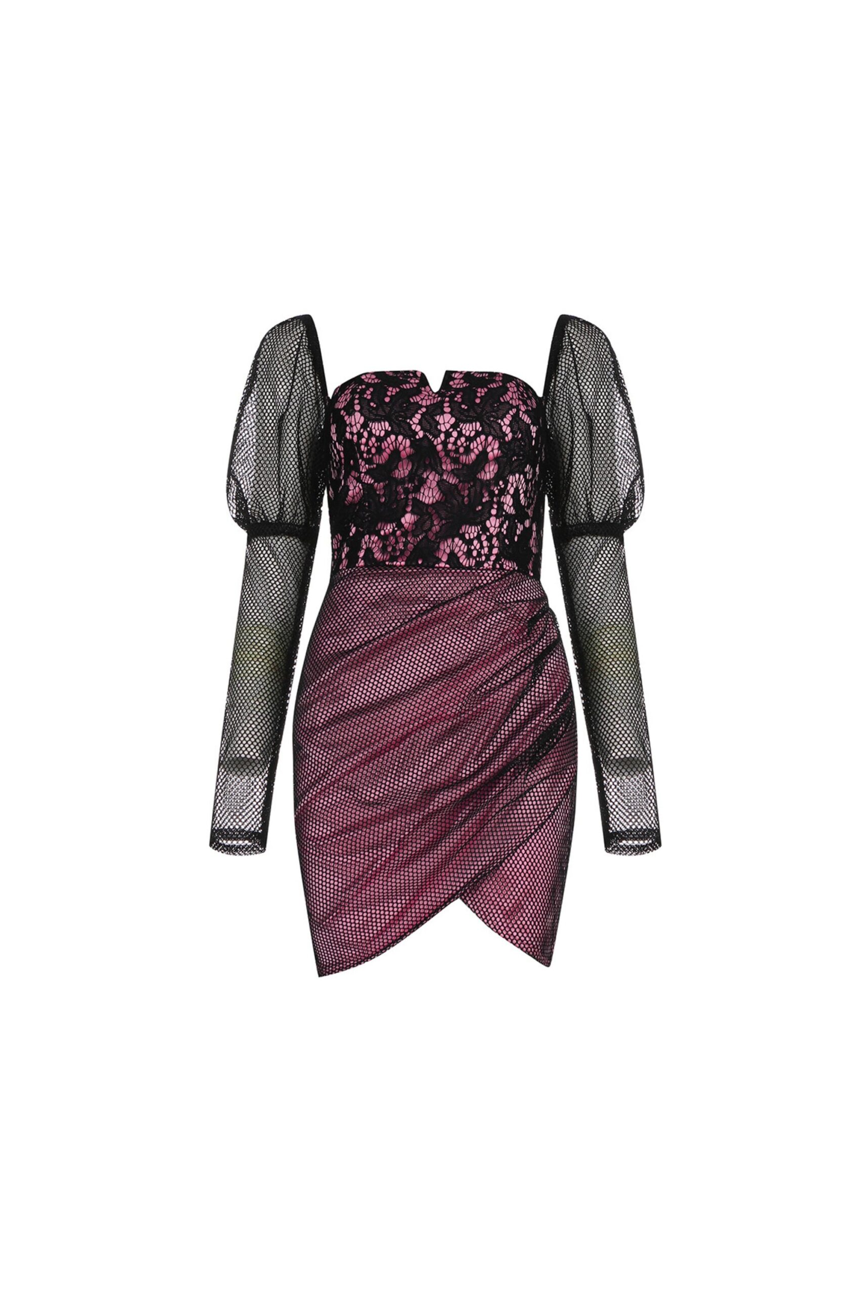 GLITTER MESH PURPLE MINI DRESS FOR PARTIES