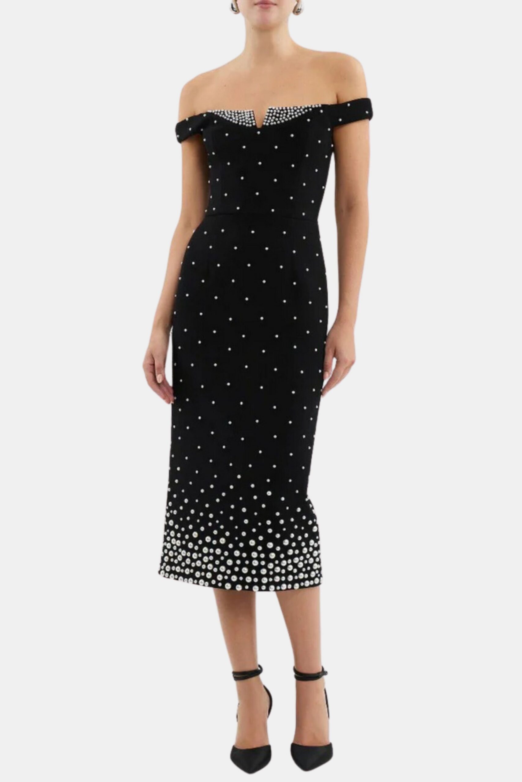 6_99e42afe-2cd6-44c4-ad08-9a92669d656a PEARL POLKA DOT MIDI DRESS BLACK