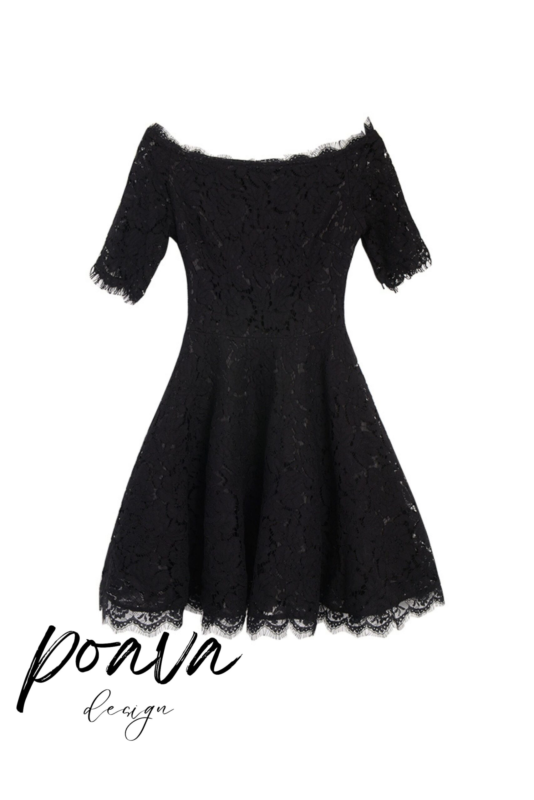HEPBURN LACE MINI DRESS BLACK COCKTAIL PARTY