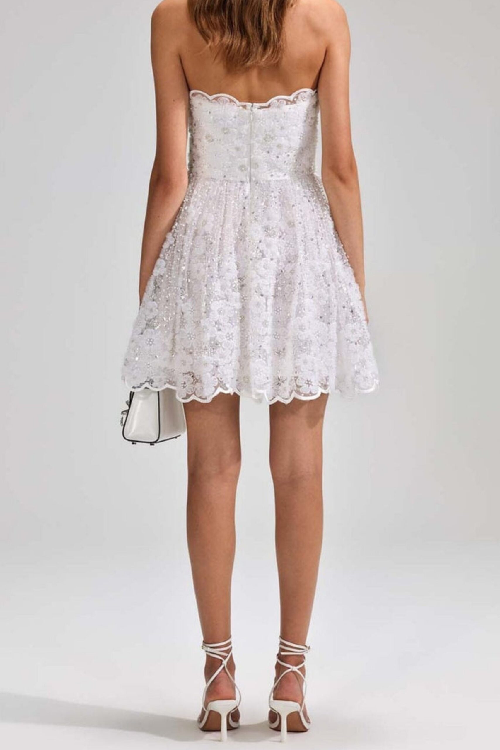 SEQUIN BEADED BANDEAU MINI DRESS FOR PARTY