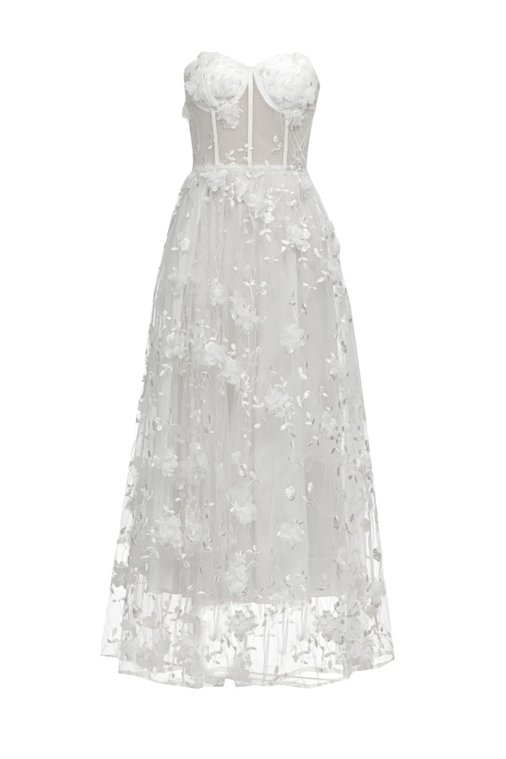 WHITE LACE OFF SHOULDER MAXI DRESS FOR WEDDING