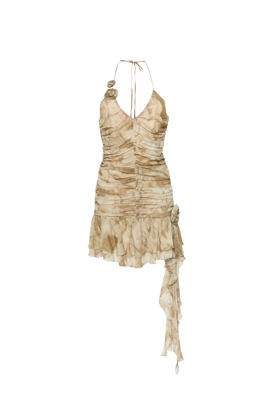 RUFFLED PYTHON-PRINT MINI DRESS FOR COCKTAIL PARTIES