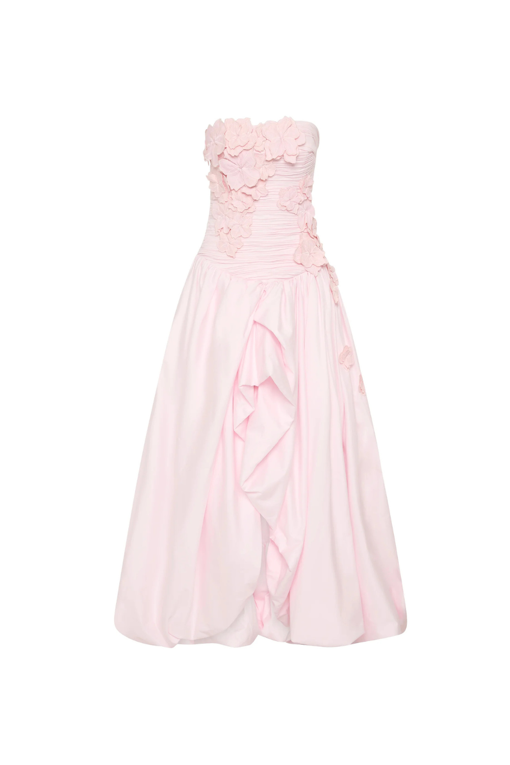 NANCY PASTEL PINK BUBBLE HEM MAXI DRESS