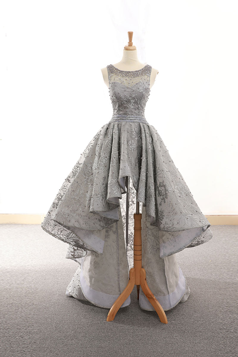 6_b92f28b1-f237-4215-ad7c-08ff2e78a2ad GRAY TULLE LACE HIGH LOW PROM DRESS