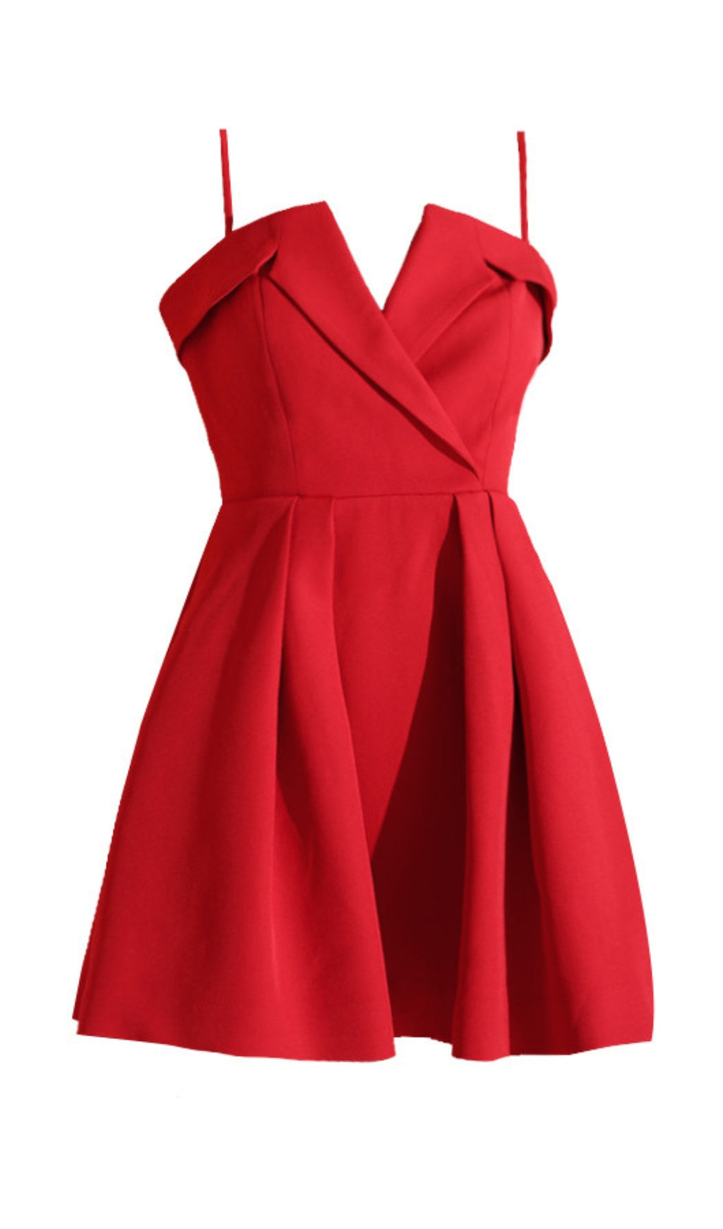 V-NECK OFF-SHOULDER MINI DRESS RED