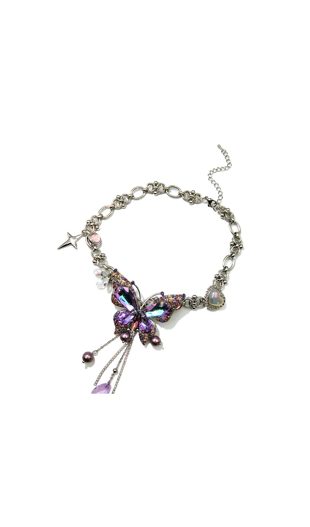 6_d0ab0693-5996-4ac1-9ec3-023d6003e659 TEARDROP TASSEL BUTTERFLY PARTY NECKLACE