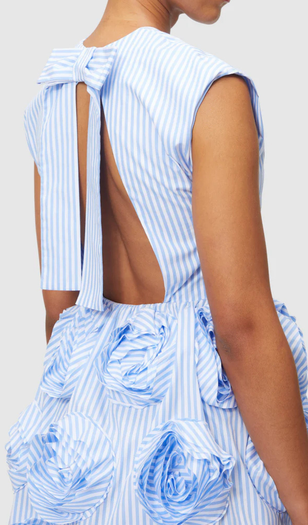 XAVIERA ROSE BLUE APPLIQUE MINI DRESS