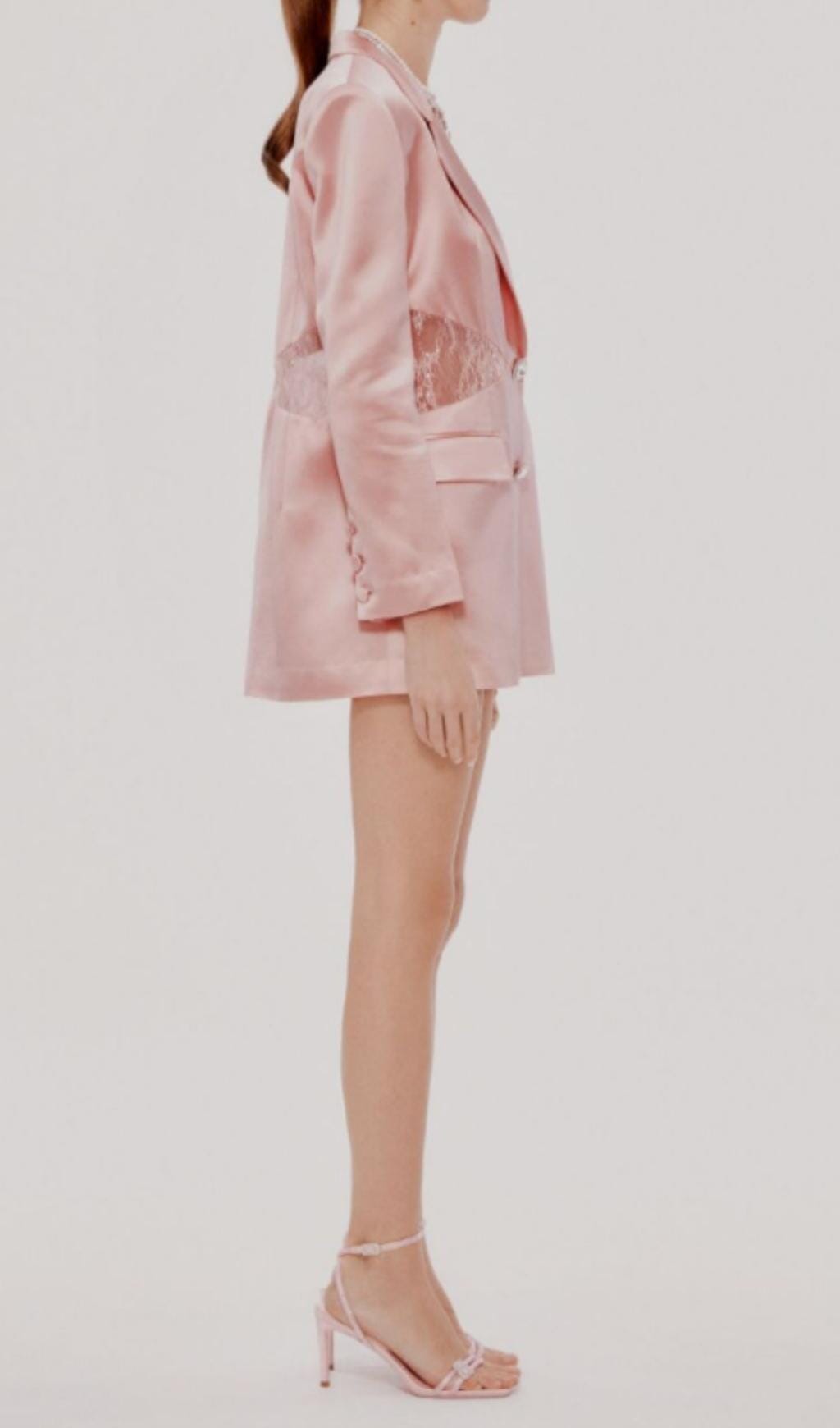LONG SLEEVE LACE BLAZER FOR WEDDING GUEST