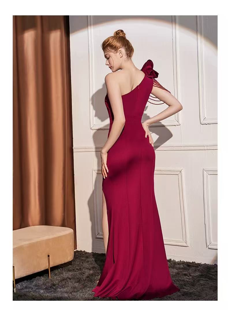 CRYSTAL BEADED A-LINE FORMAL DRESS