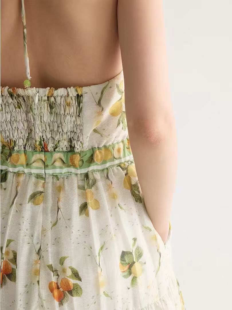 YELLOW FLORAL MAXI DRESS - VALENCIA JACINTA PRINT