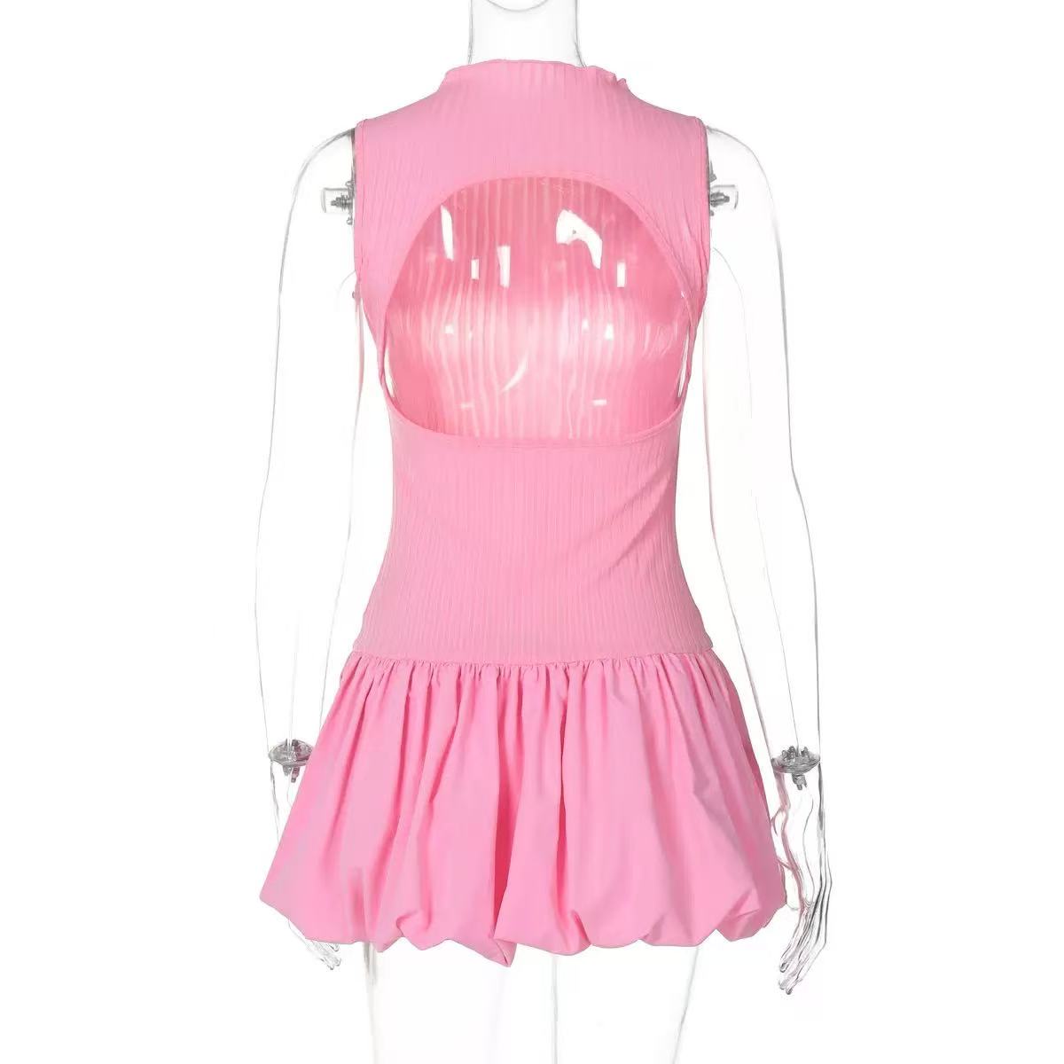 BACKLESS BUBBLE MINI DRESS FOR PARTY