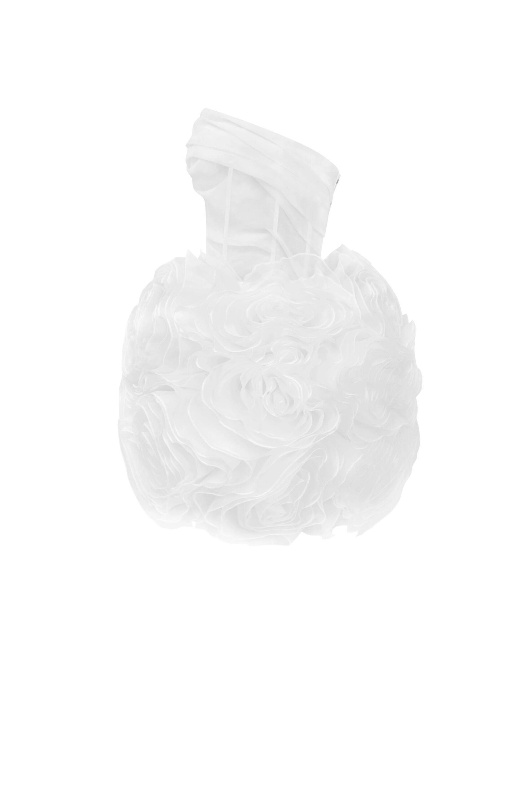 GEORGIA APPLIQUÉD ORGANZA WHITE MINI DRESS FOR WEDDING