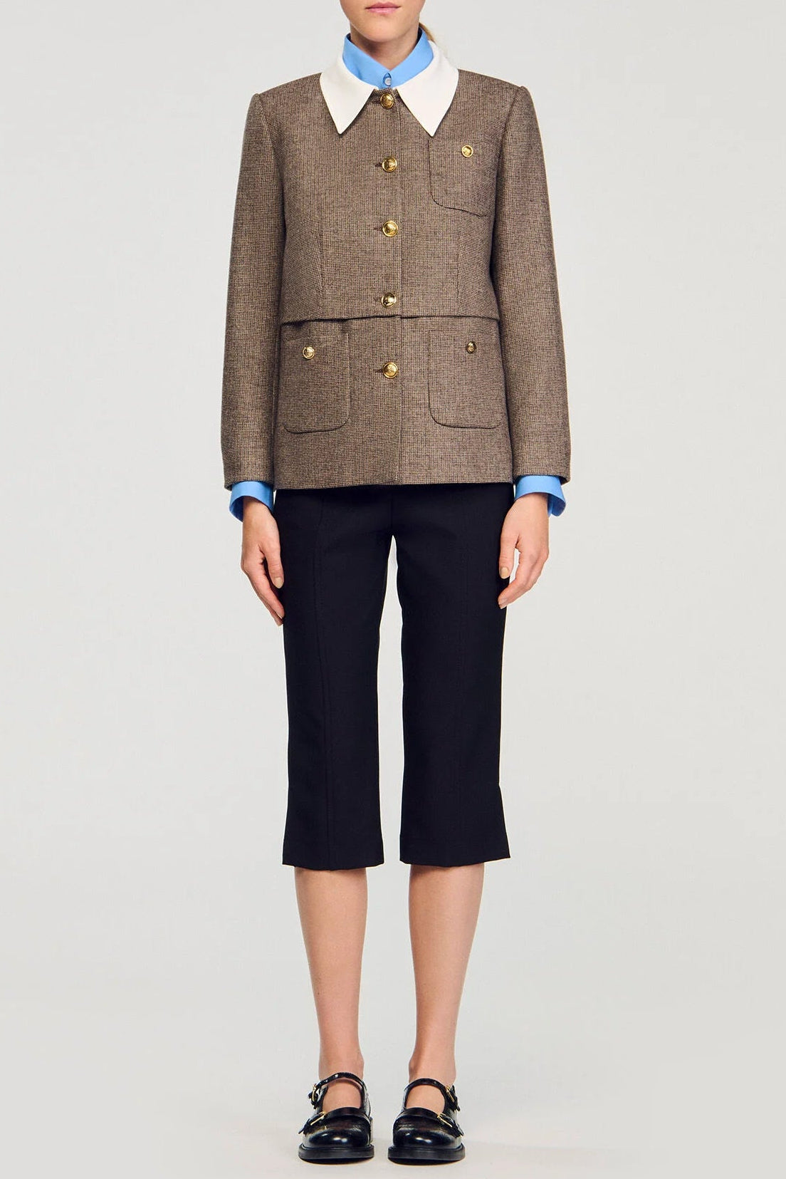 SETLLA HOUNDSTOOTH BROWN BLAZER FOR WORK