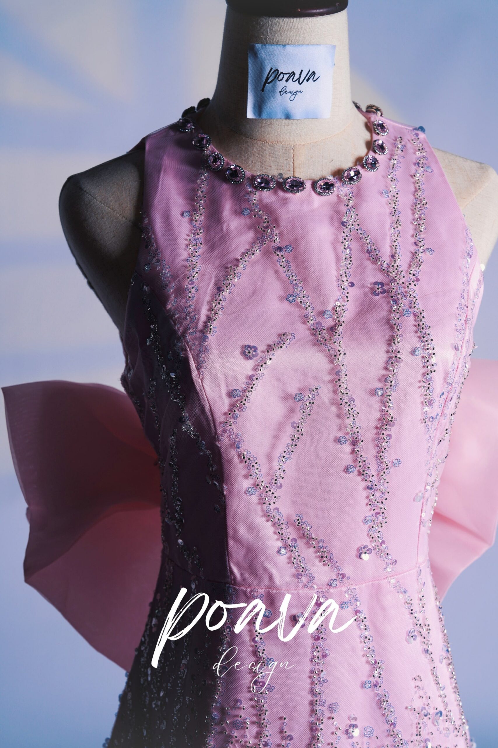 GLITTER BOW MINI DRESS FOR PARTY NIGHT