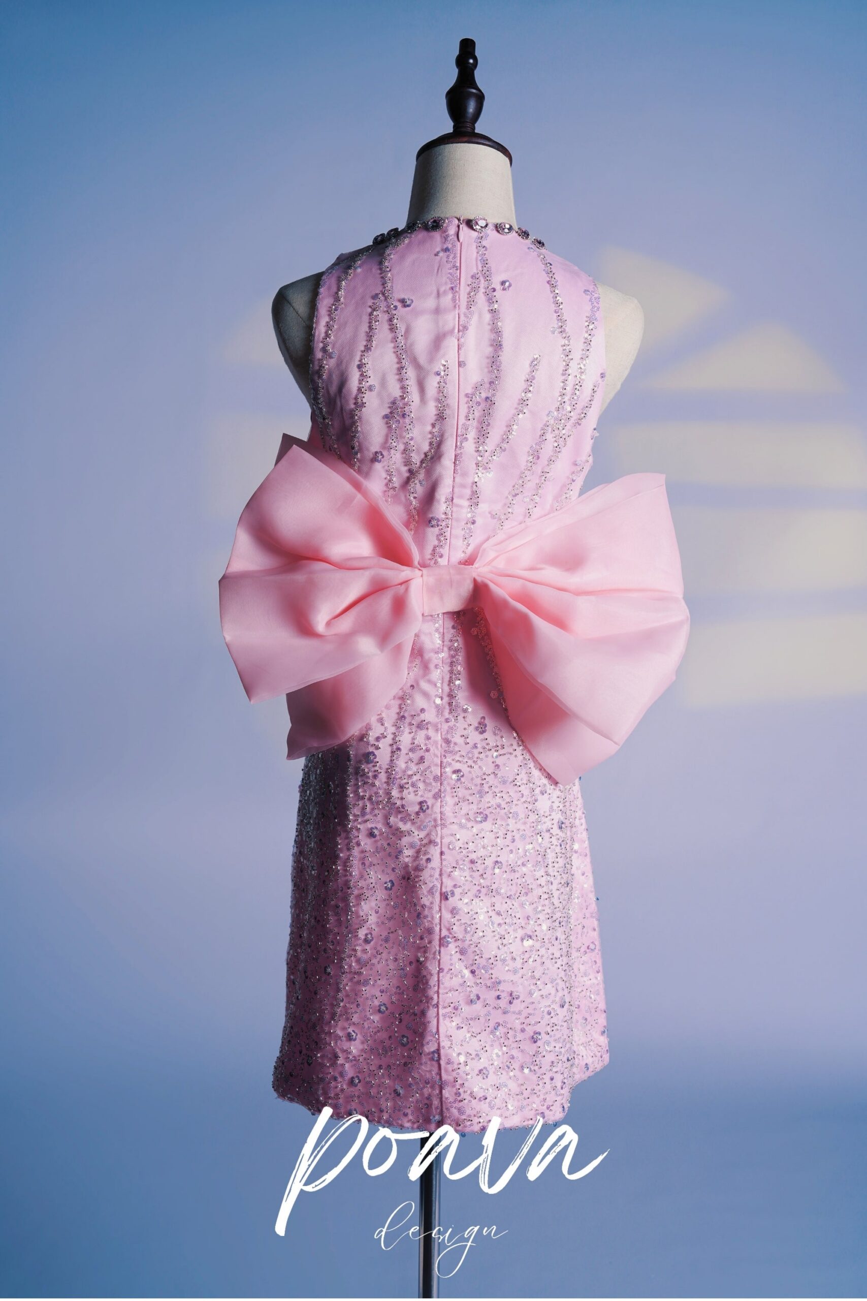 GLITTER BOW MINI DRESS FOR PARTY NIGHT