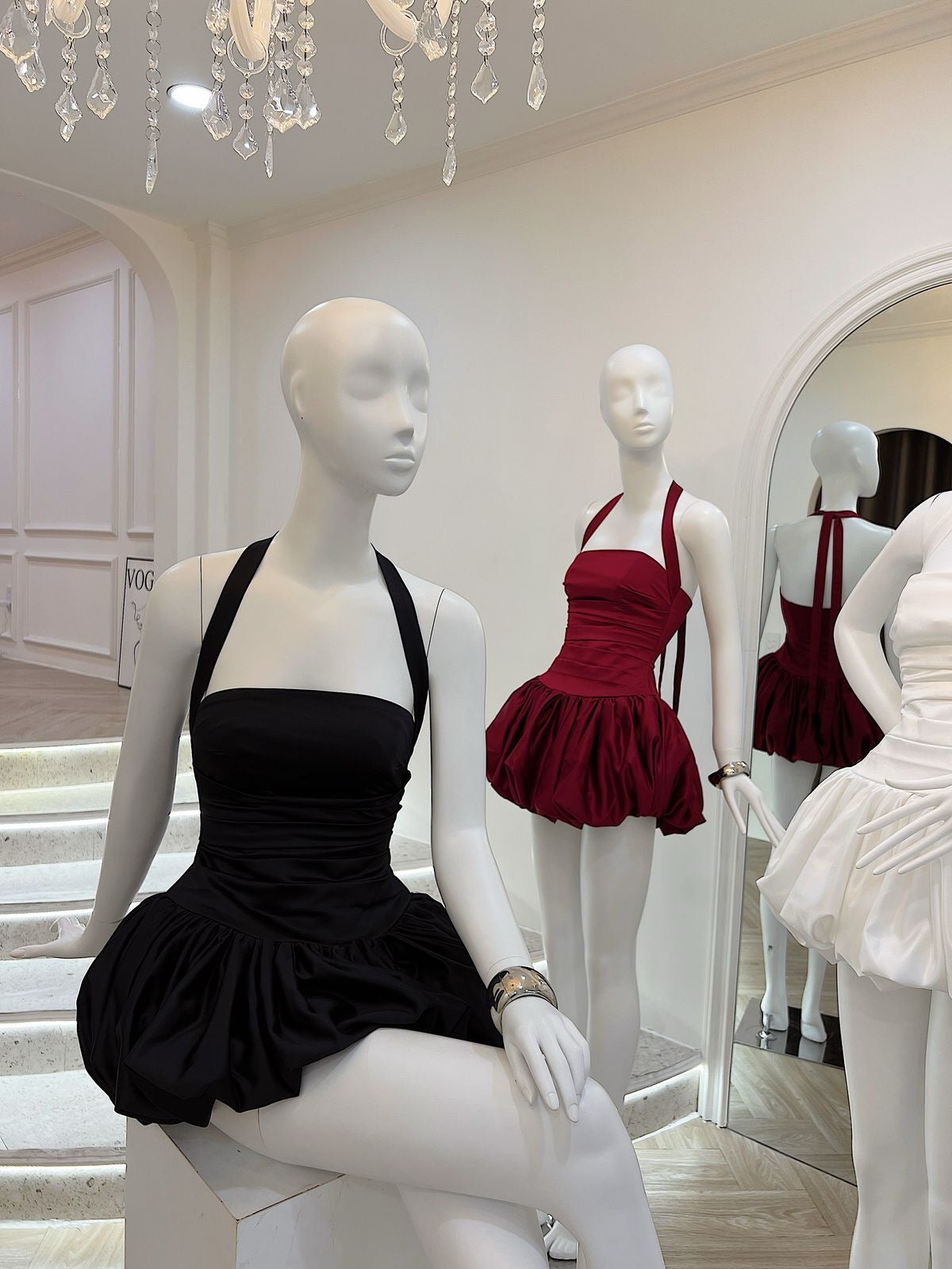 ROSETTA HALTER BUBBLE MINI PARTY DRESS
