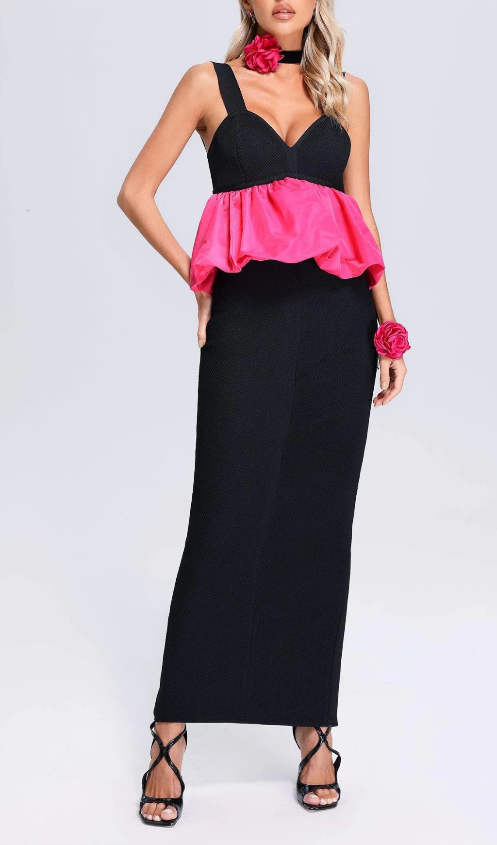 73_092d3e65-81cc-43ef-8275-0e5668345e46 HALTER BANDAGE MAXI DRESS FOR PARTY