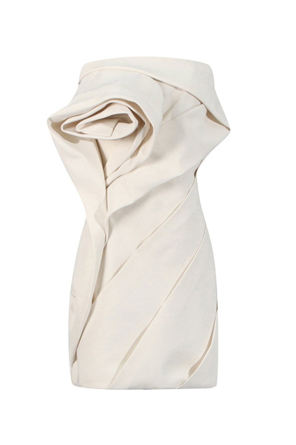 ALISA STRAPLESS FLOWER MINI DRESS APRICOT