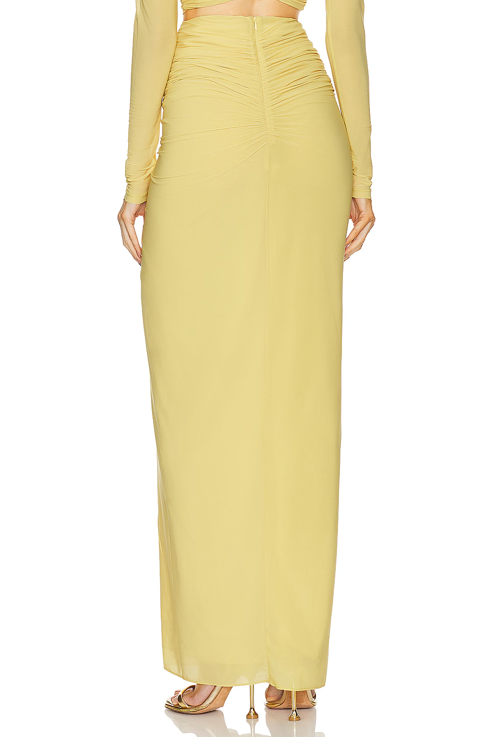 CUTOUT BANDAGE MAXI DRESS YELLOW BODYCON PARTY