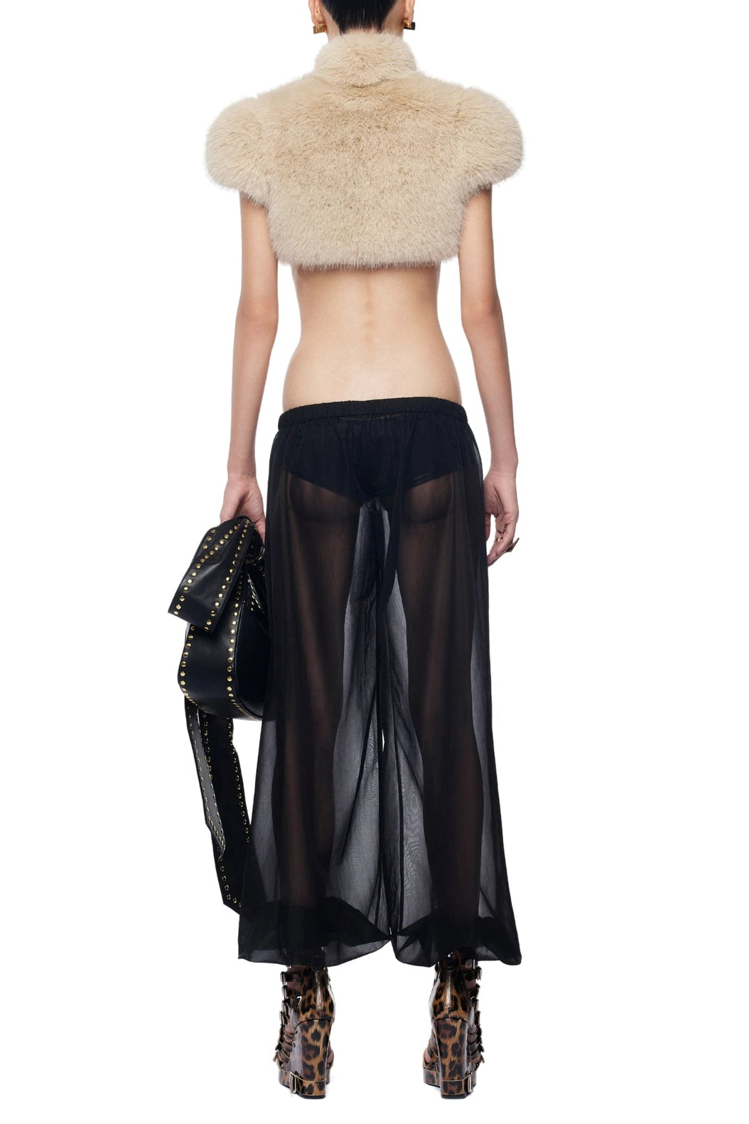 DARK APRICOT FUR SHAWL TOP, EVENING PARTY WRAP