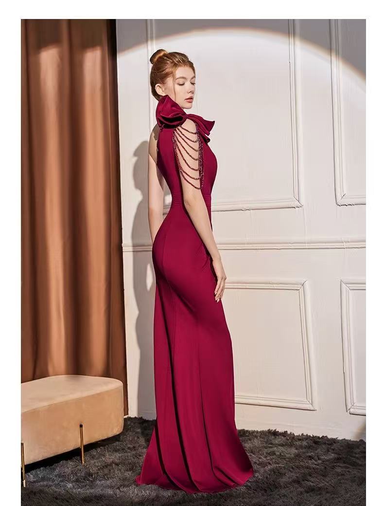 CRYSTAL BEADED A-LINE FORMAL DRESS