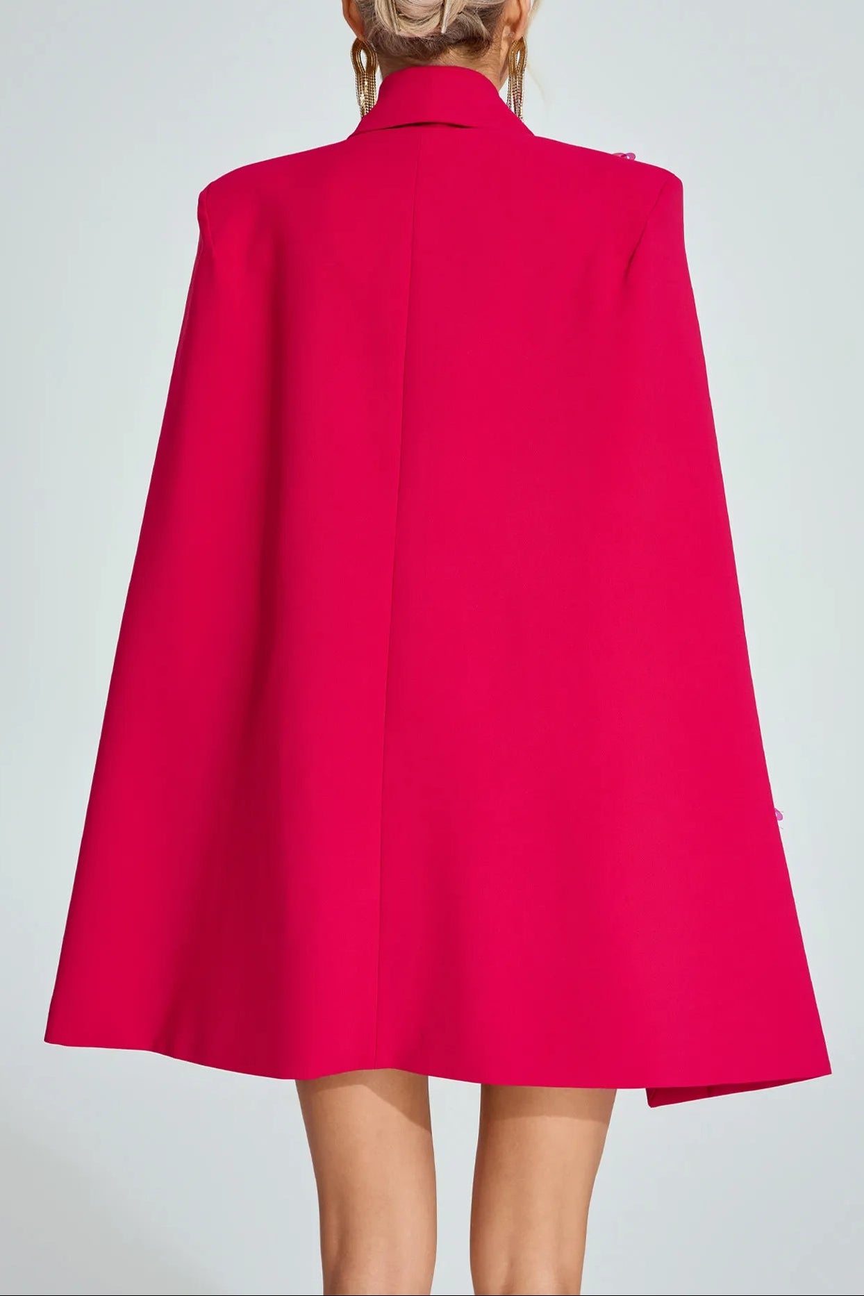 KATHERINE ROSE RED CAPE BLAZER MINI DRESS