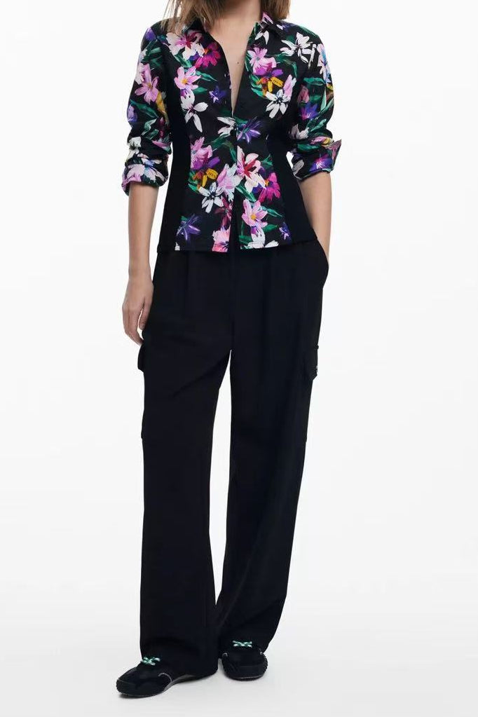 VIBRANT FLORAL LONG SLEEVE BUTTON-DOWN SHIRT