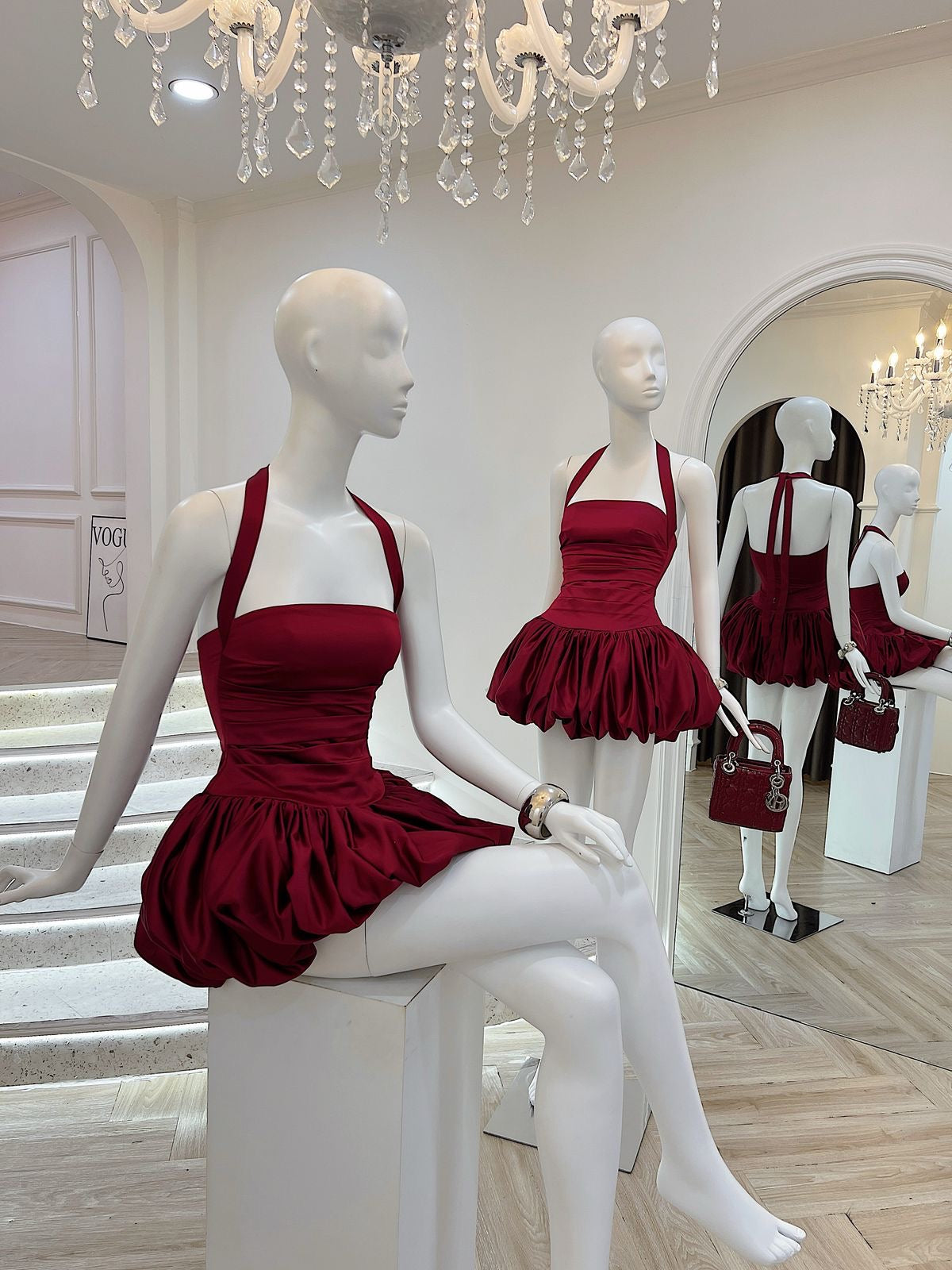 ROSETTA HALTER BUBBLE MINI PARTY DRESS