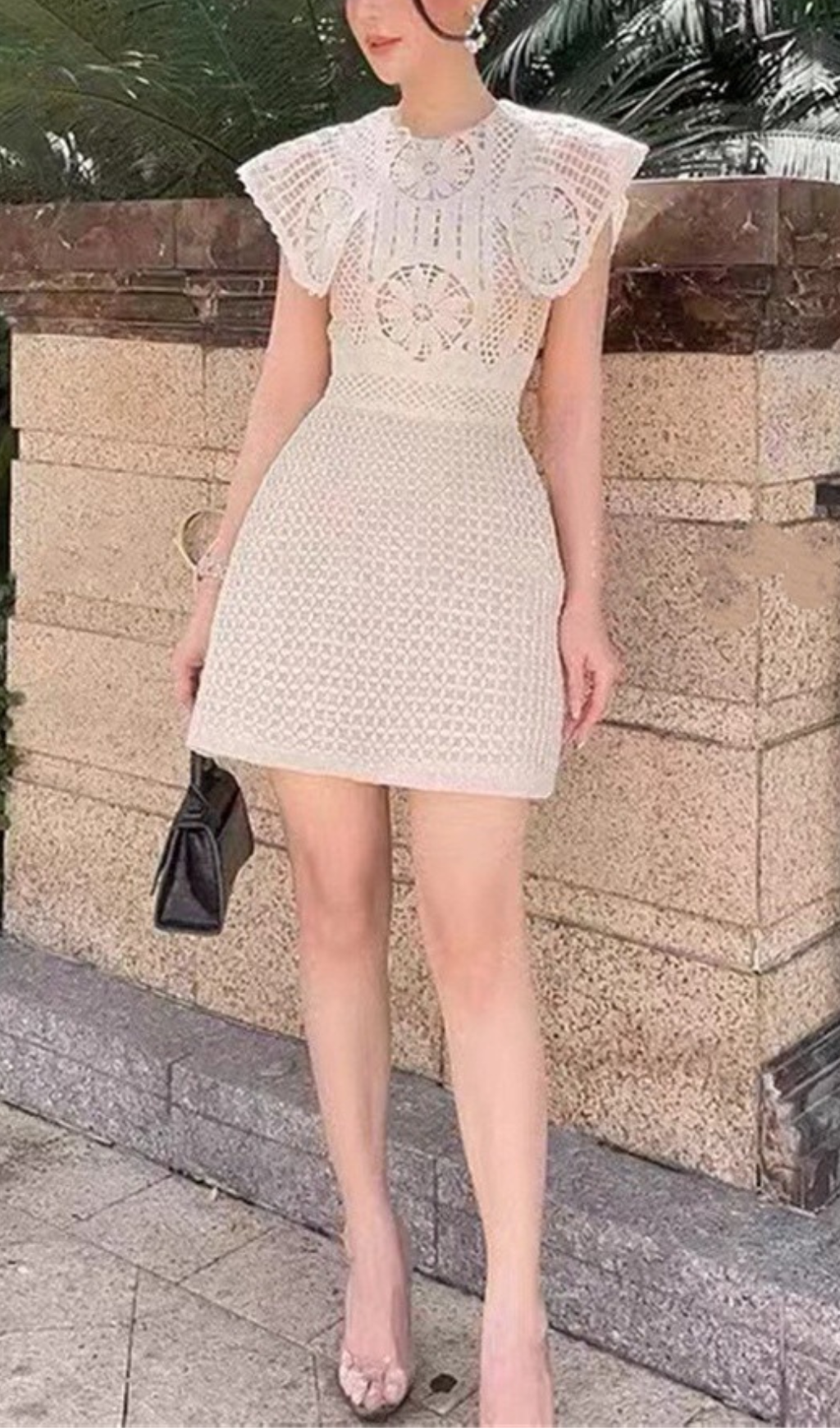 FLORAL LACE MINI DRESS FOR WEDDING GUEST