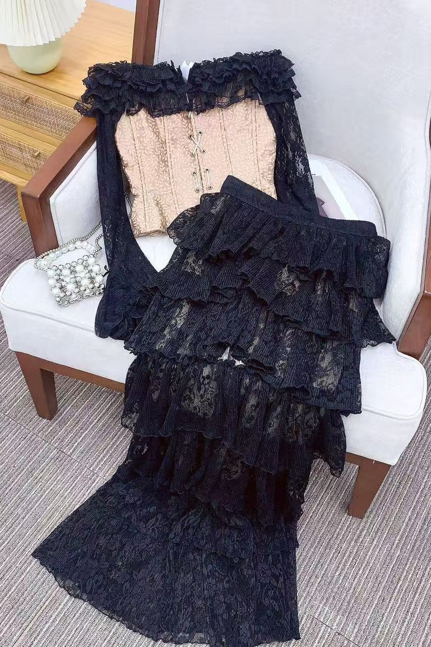 VINTAGE FISHBONE CORSET GOWN FOR ANNUAL MEETING
