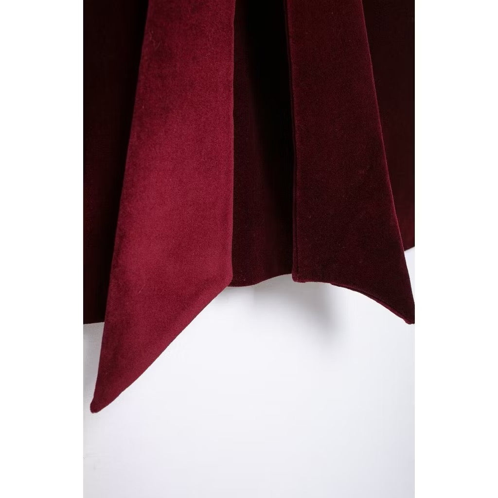 MILAN VELVET TOP IN WINE RED - V-NECK EVENING BLOUSE