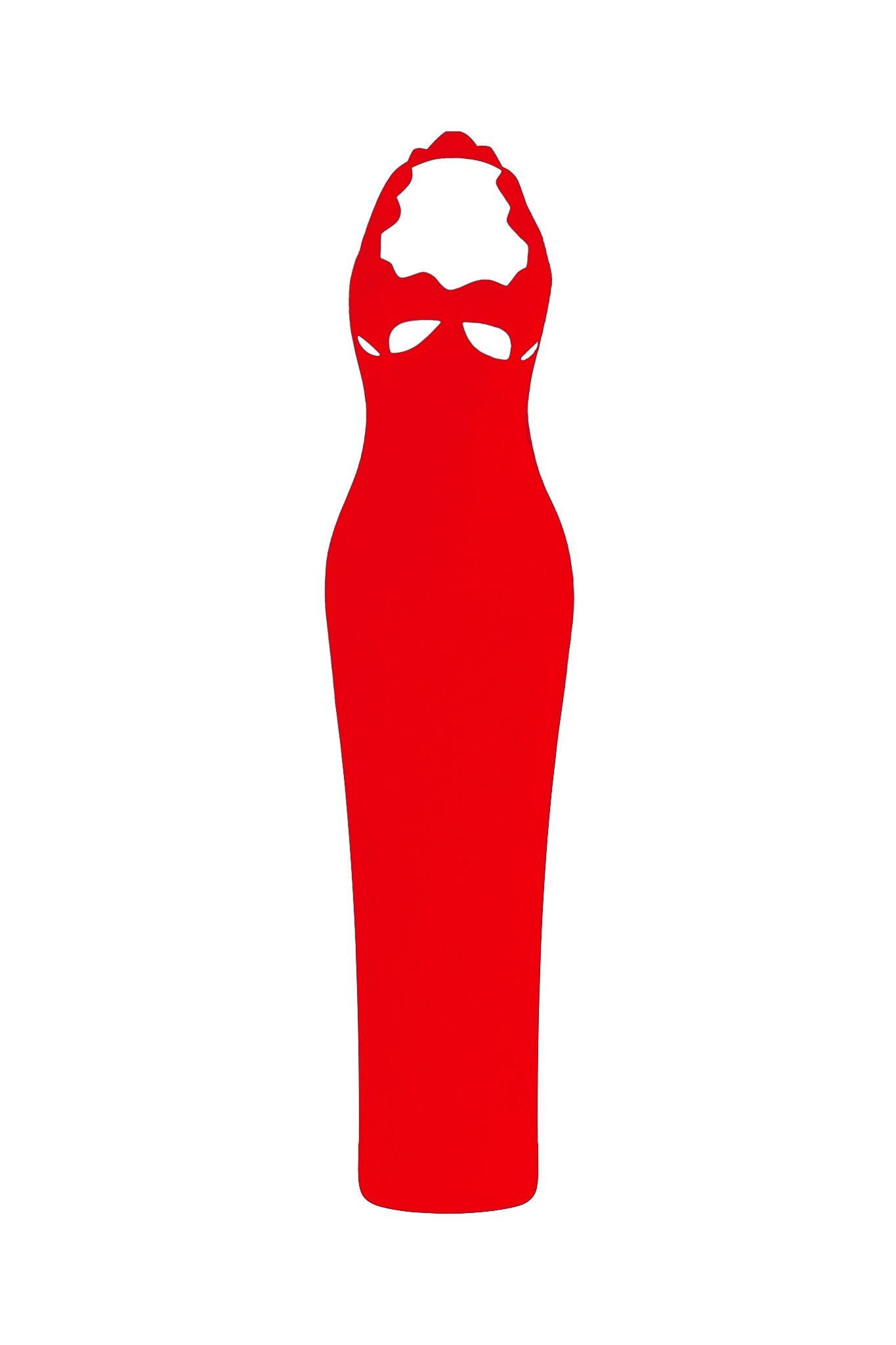 LARA RED CUTOUT BACKLESS HALTER BANDAGE MAXI DRESS