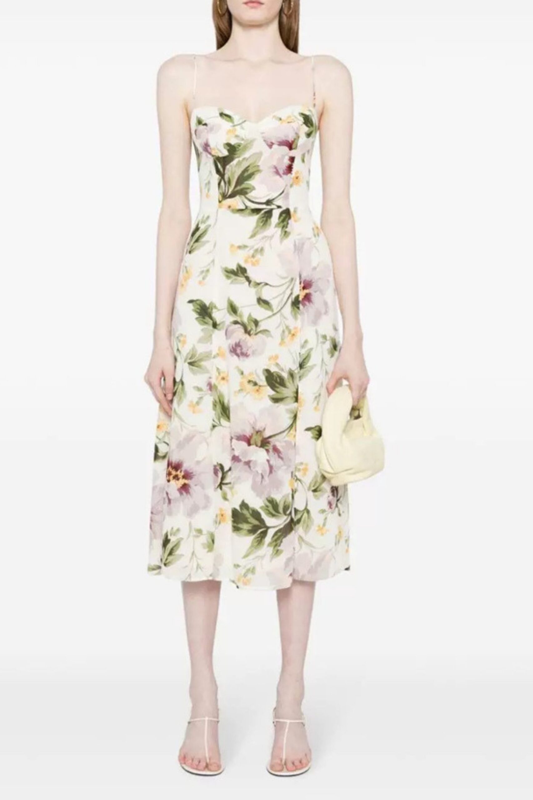 STAIN FLORAL STRAPPY MIDI DRESS FOR PARTY