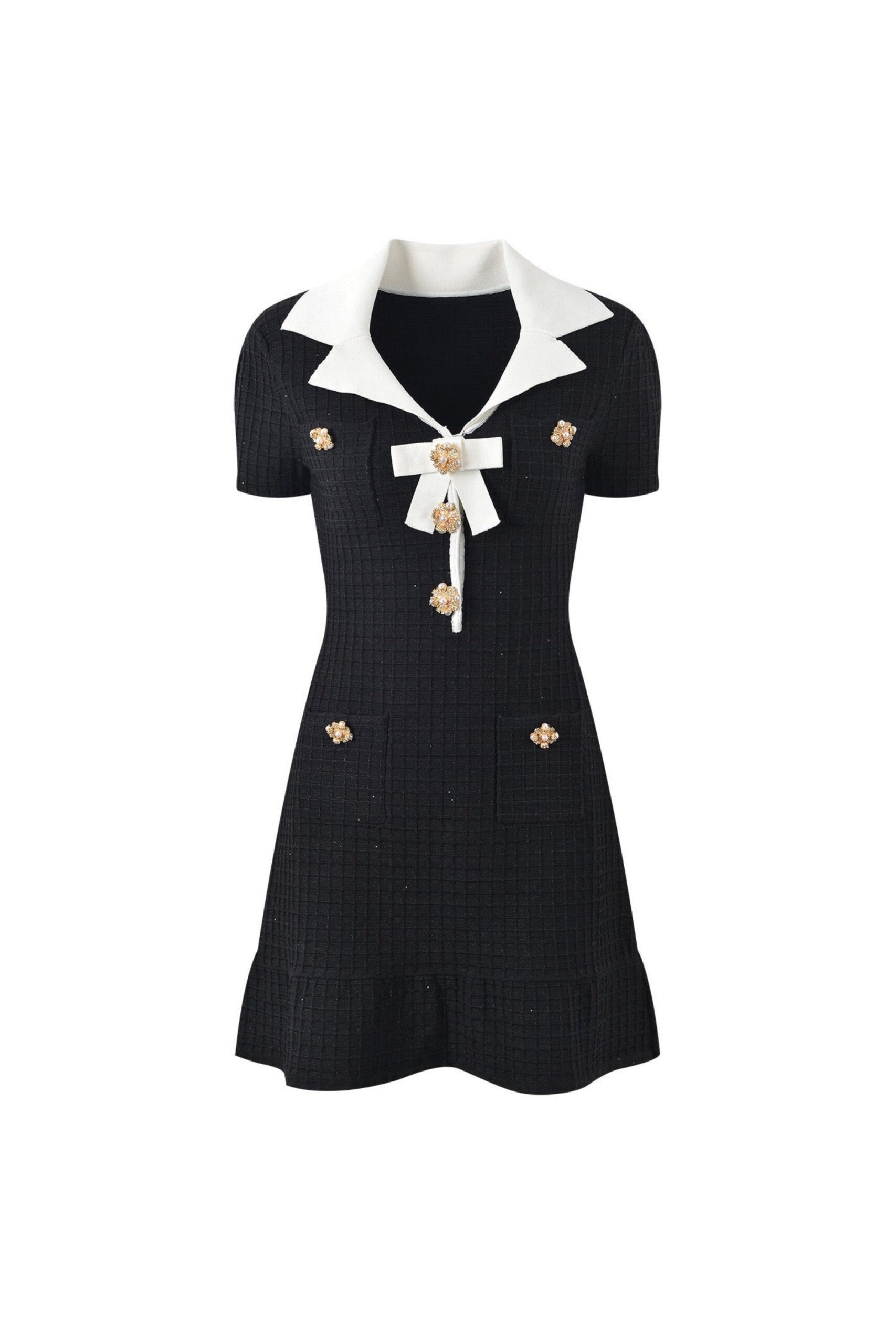 EMBELLISHED BOUCLÉ MINI DRESS FOR PARTY