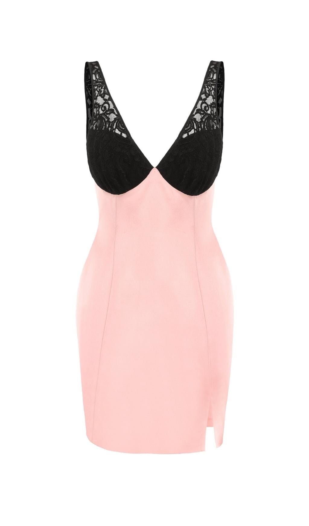 PINK LACE PATCHWORK MINI DRESS FOR PARTIES