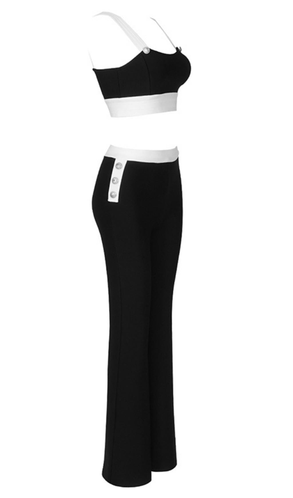 BANDAGE BODYCON SUIT BLACK PARTY NIGHT
