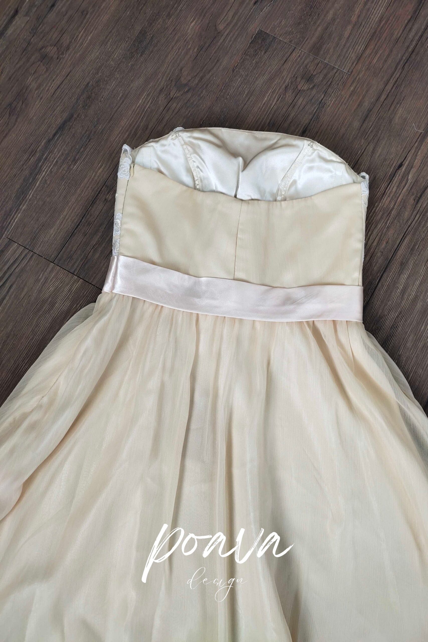 CHIFFON STRAPLESS MIDI DRESS FOR WEDDING GUEST