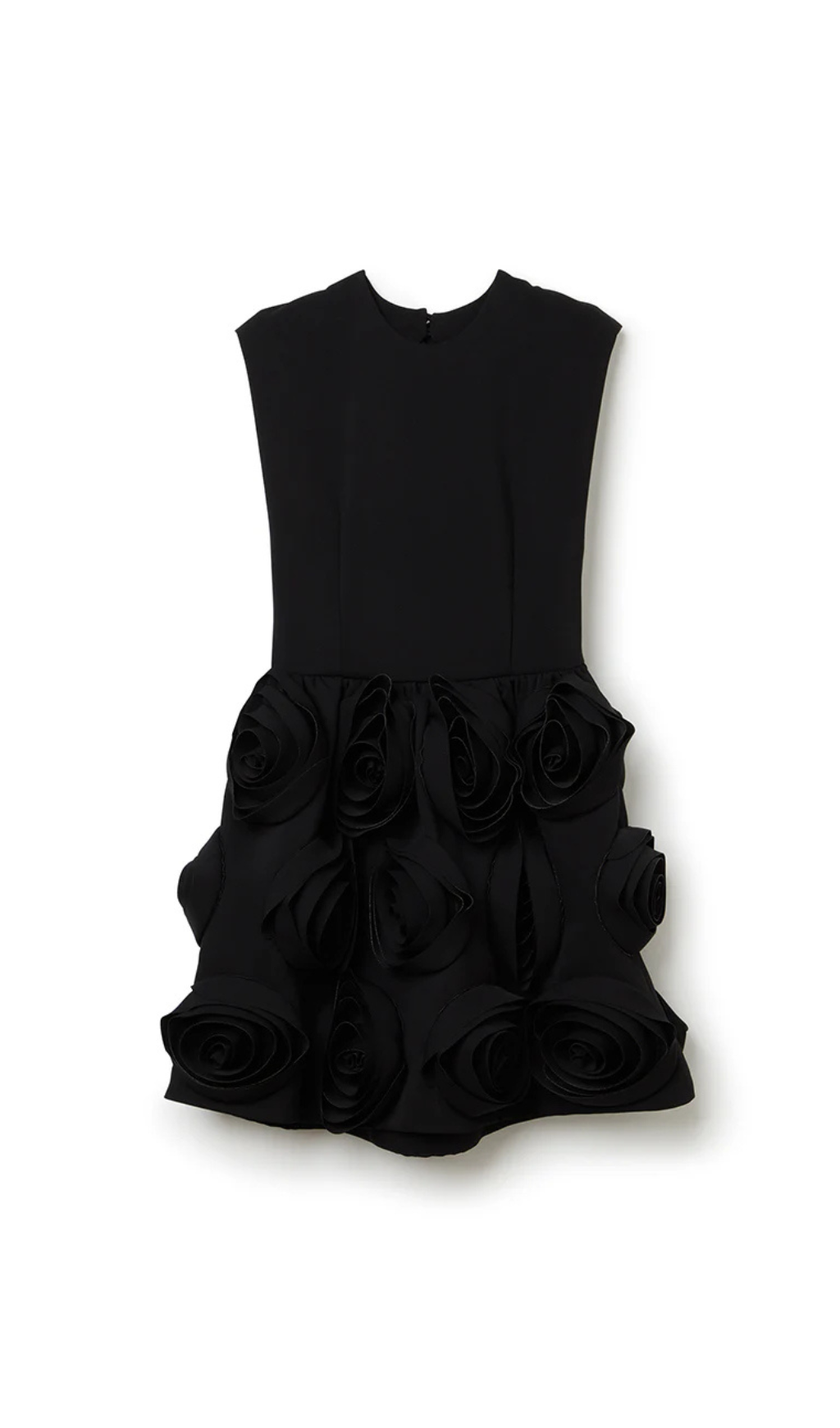 XAVIERA ROSE APPLIQUE MINI DRESS BLACK