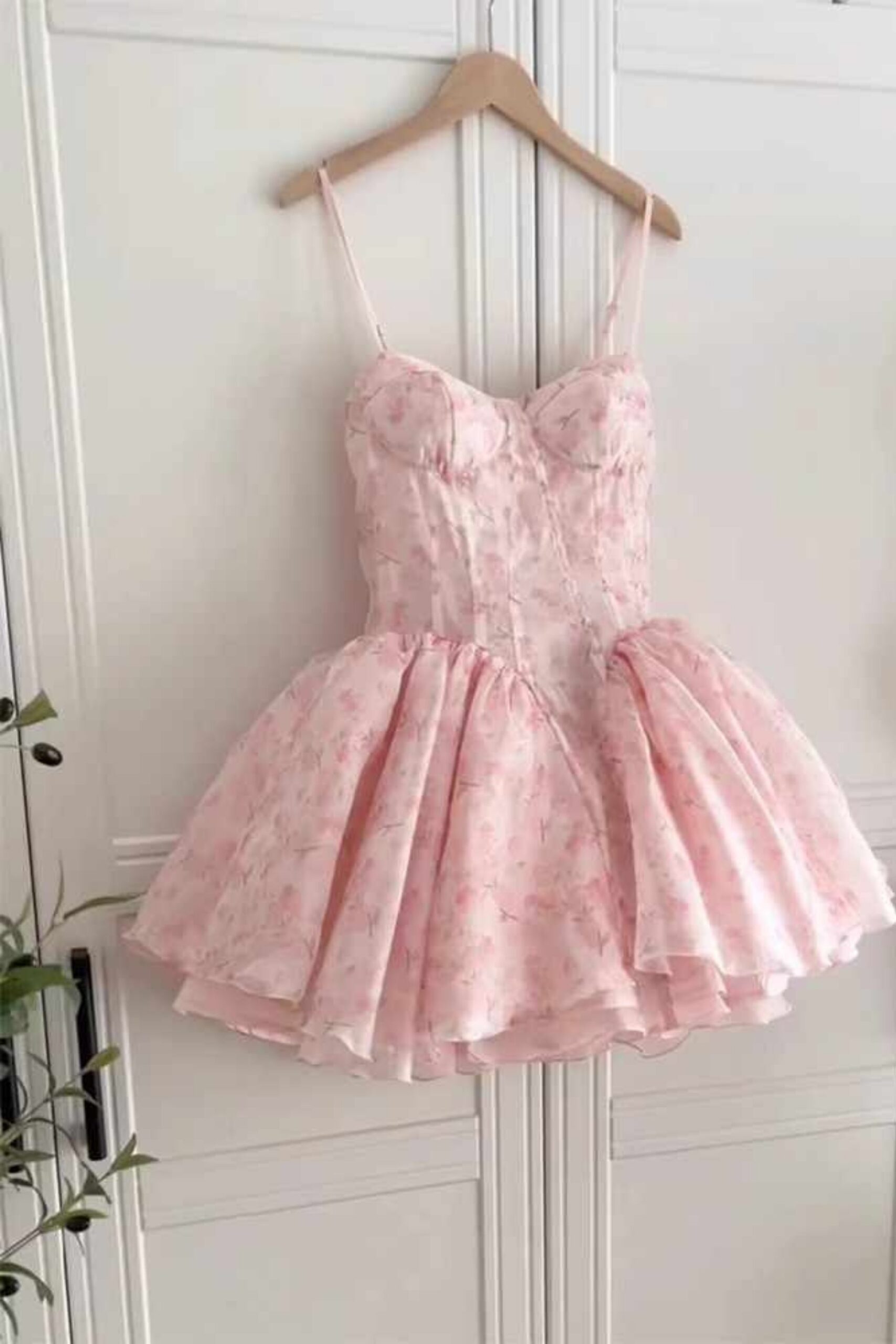 FLORAL PINK MINI DRESS FOR PARTY