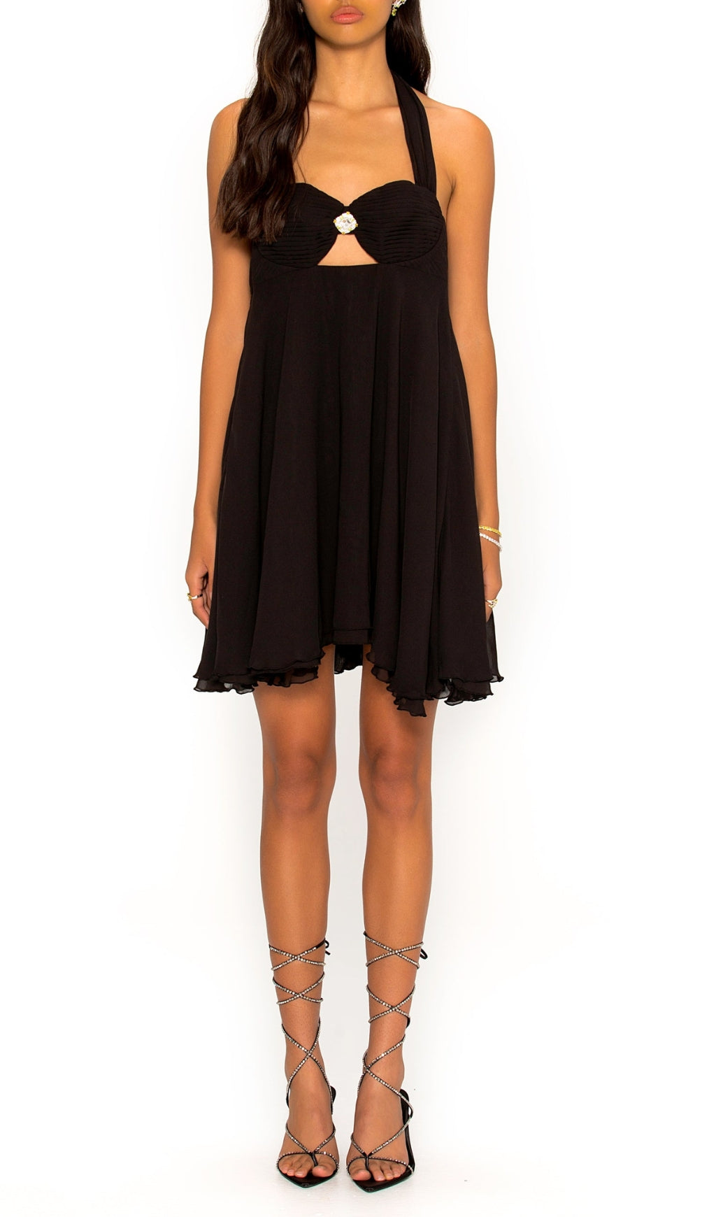 7_3fe9e45c-fb93-4767-8e34-f11cba65cd8c BLACK PLEATED HALTER MINI DRESS, COCKTAIL PARTY