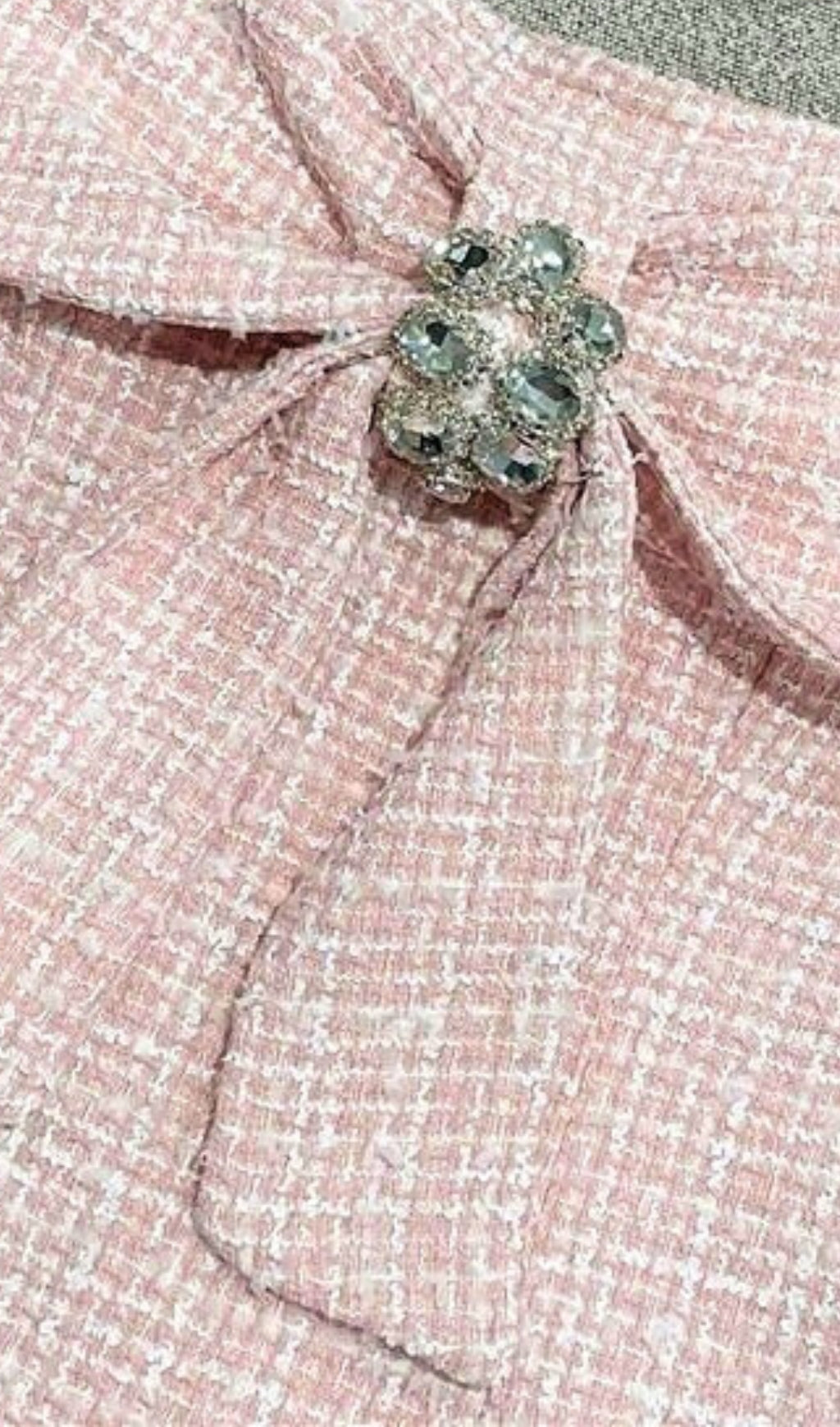 TWEETHEART TWEED STRAPLESS BOW MINI DRESS