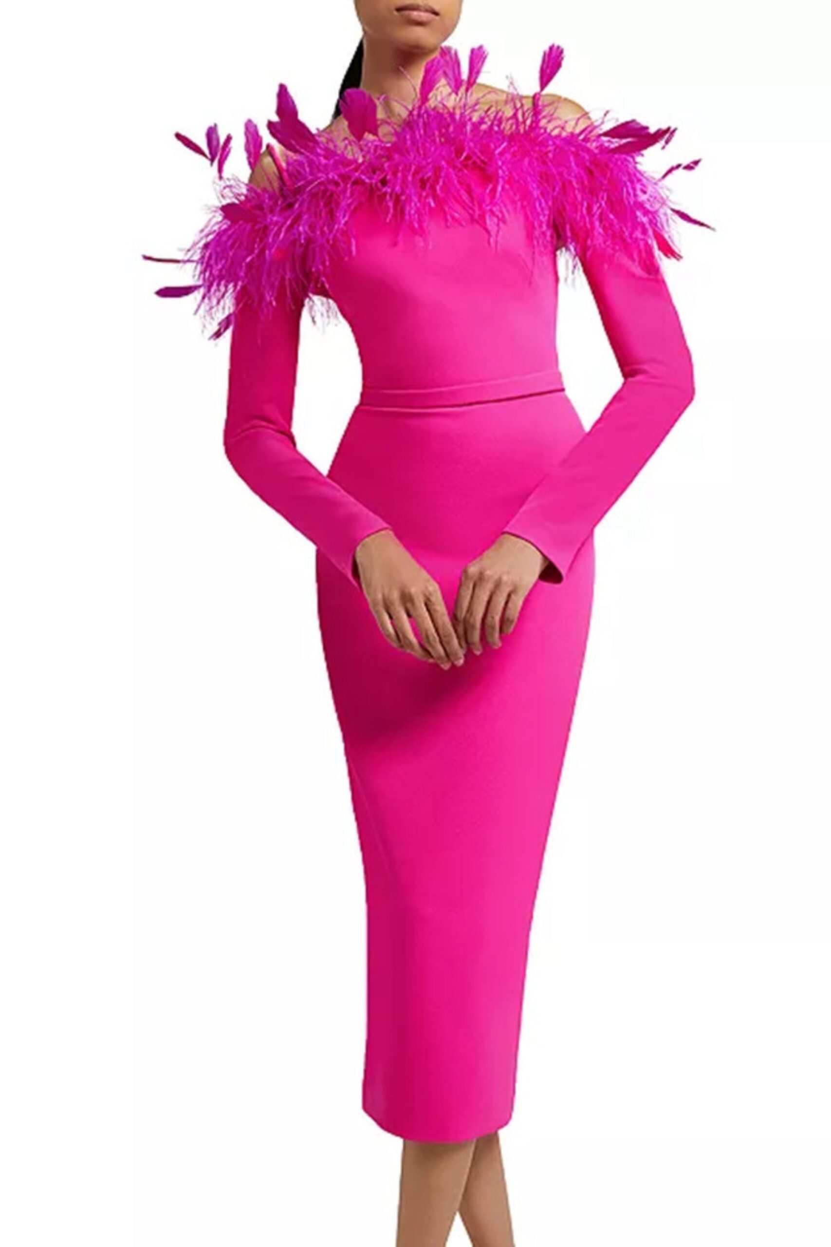 7_4122ac0e-bf2e-4467-b07e-ad962bc3f718 FEATHER BACKLESS MIDI DRESS PINK PARTY