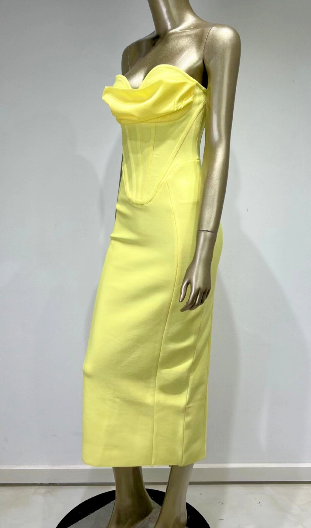 PATCHWORK STRAPLESS BANDAGE DRESS FOR PARTY