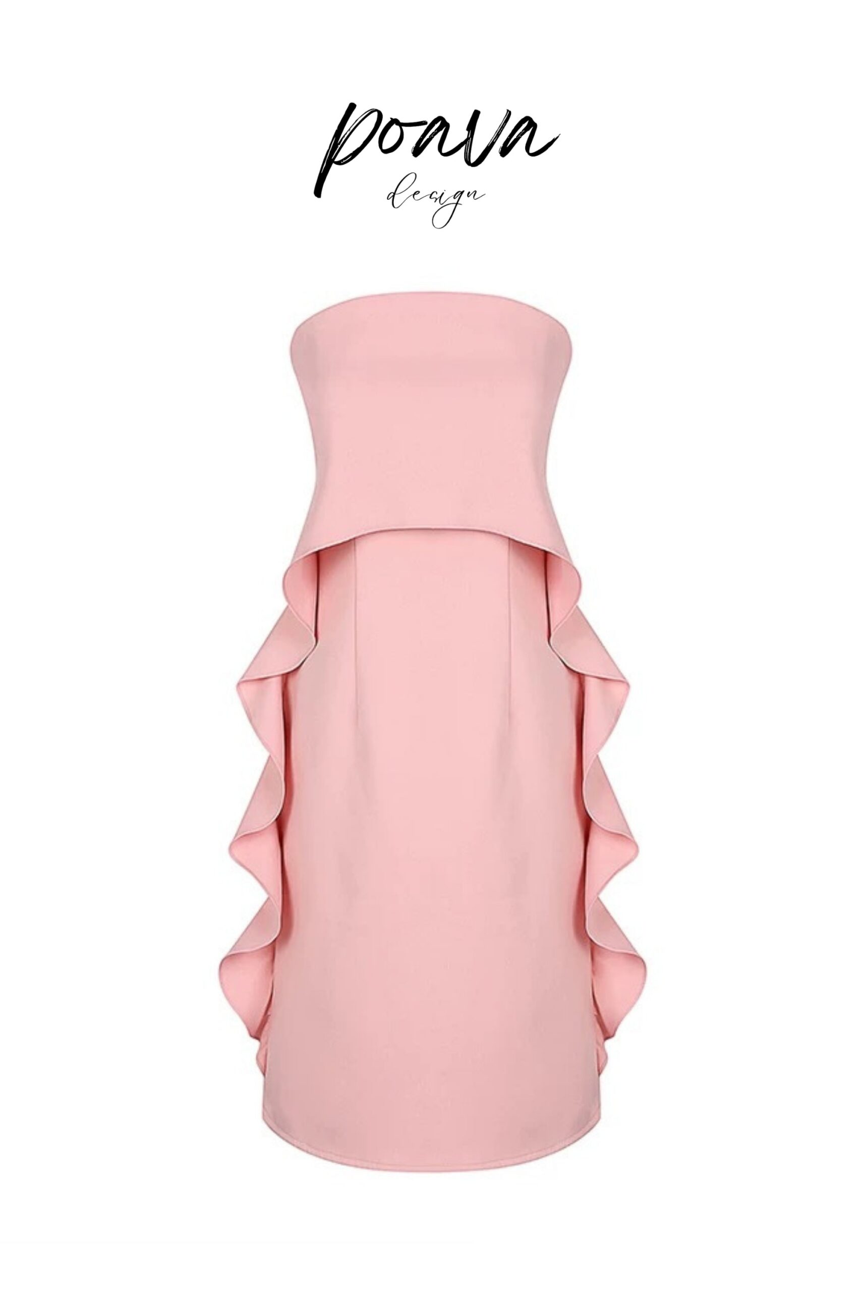 SLEEVELESS RUFFLE BANDAGE MINI DRESS PINK PARTY