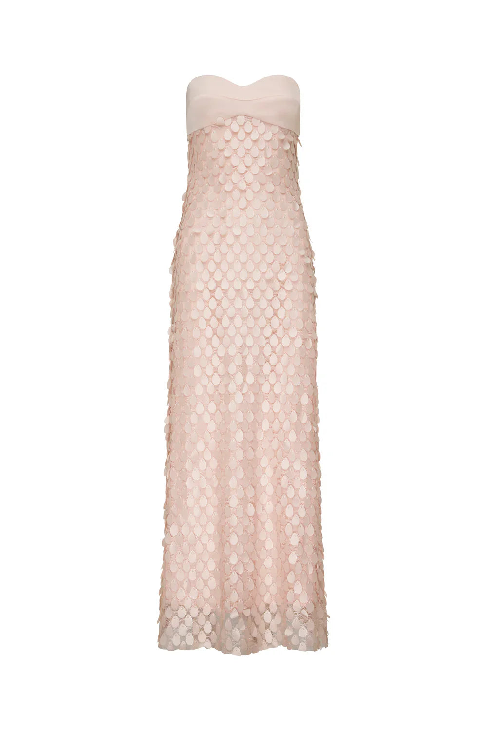 IRIS LACE SEQUIN BACKLESS PINK MAXI DRESS