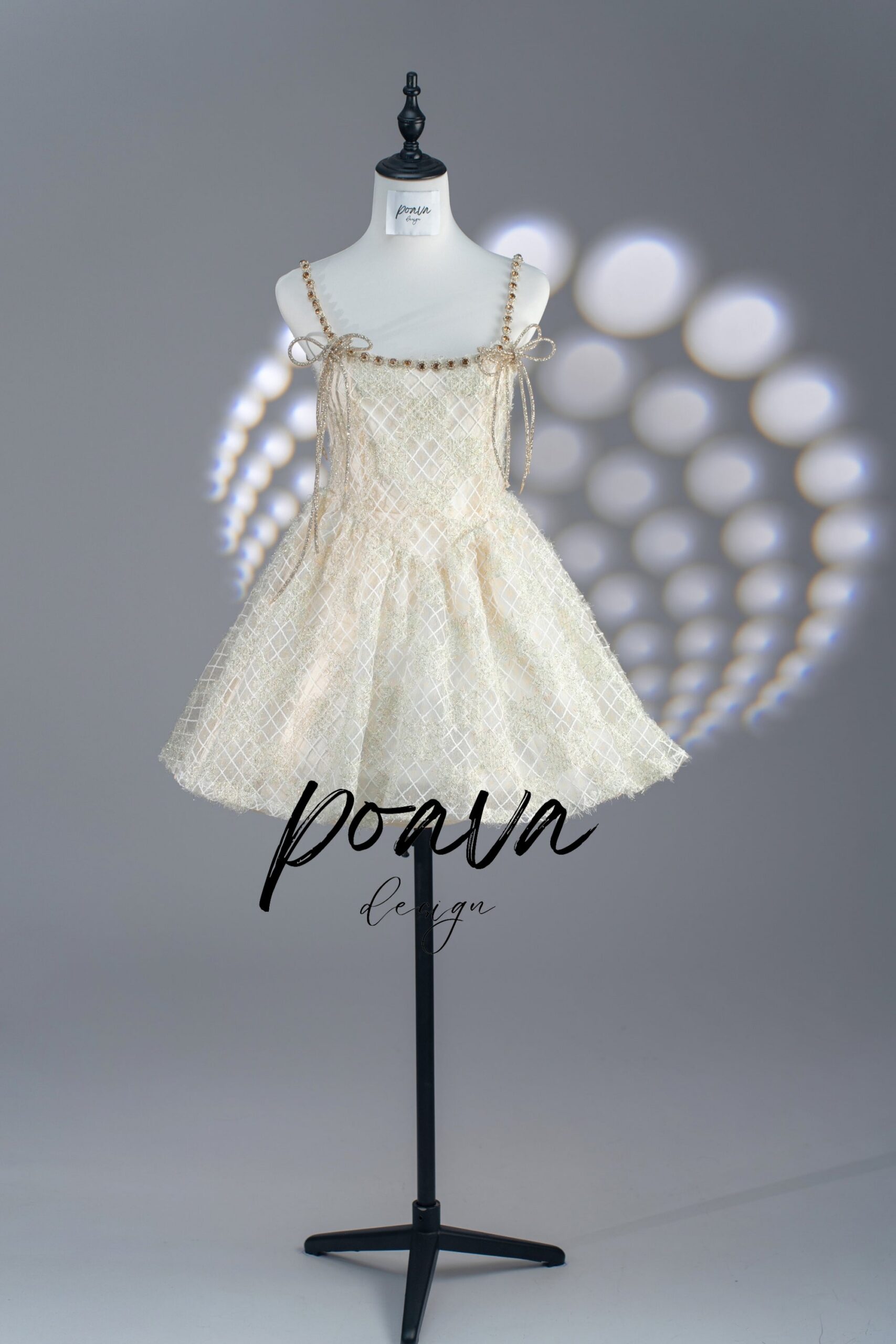 EMBELLISHED LIGHT YELLOW MINI DRESS FOR PARTY