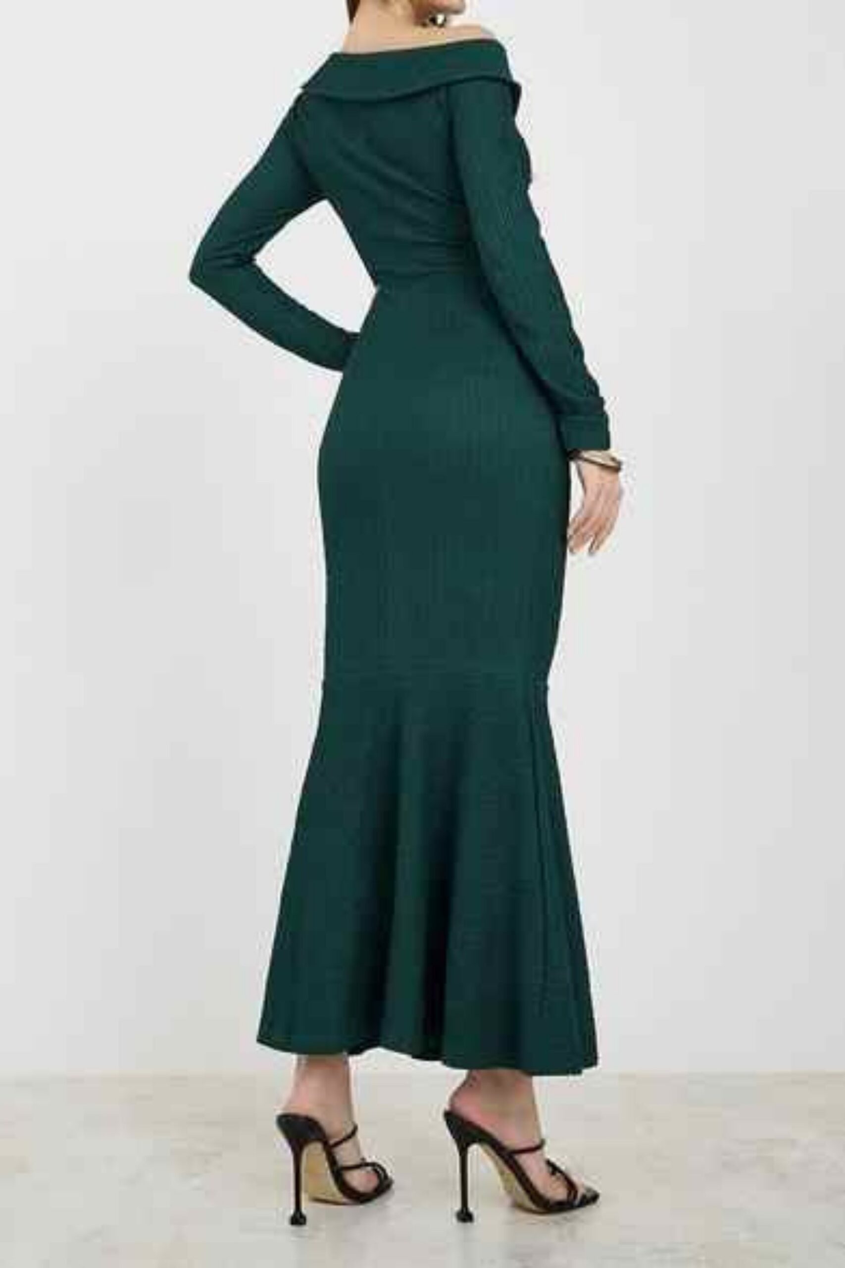 MERMAID GREEN LONG SLEEVE MAXI DRESS
